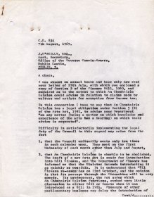 Letter from Mervyn Wall, Secretary to the Arts Council, to J. O'Reilly, Assistant Secretary, Office of the Revenue Commissioners. (Page 1 of 3)
